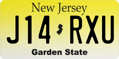 NJ license plate J14RXU