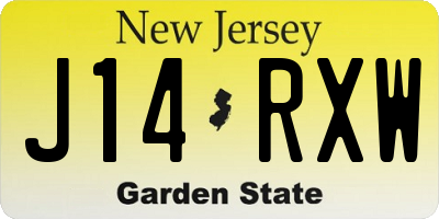 NJ license plate J14RXW