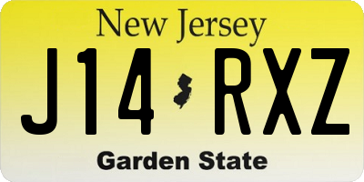 NJ license plate J14RXZ