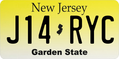 NJ license plate J14RYC