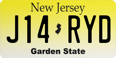 NJ license plate J14RYD