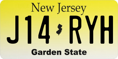 NJ license plate J14RYH