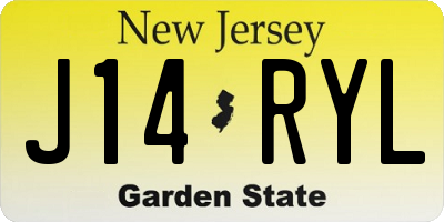 NJ license plate J14RYL