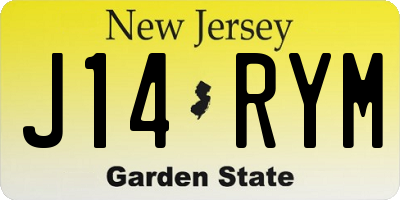 NJ license plate J14RYM