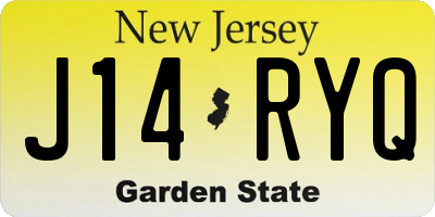 NJ license plate J14RYQ