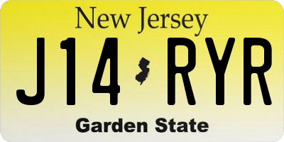 NJ license plate J14RYR