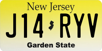 NJ license plate J14RYV