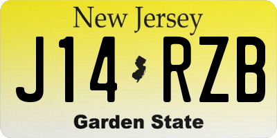 NJ license plate J14RZB
