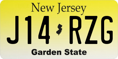 NJ license plate J14RZG