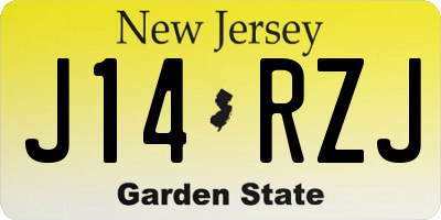 NJ license plate J14RZJ