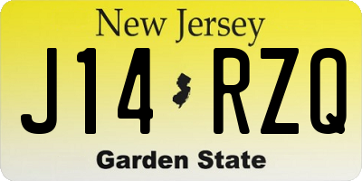 NJ license plate J14RZQ