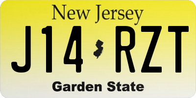 NJ license plate J14RZT