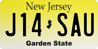 NJ license plate J14SAU