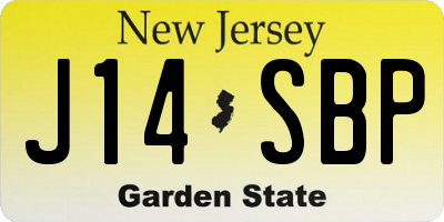 NJ license plate J14SBP