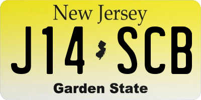NJ license plate J14SCB