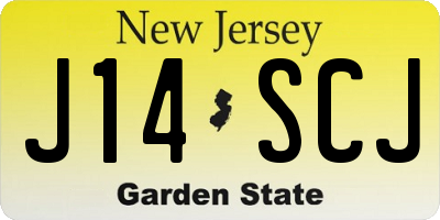 NJ license plate J14SCJ