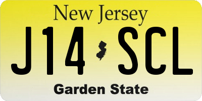 NJ license plate J14SCL