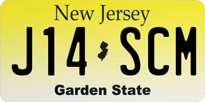 NJ license plate J14SCM