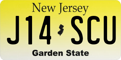 NJ license plate J14SCU