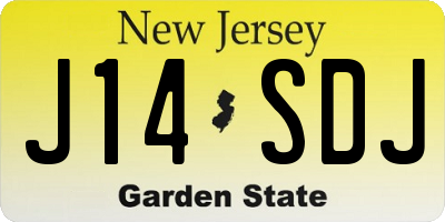 NJ license plate J14SDJ