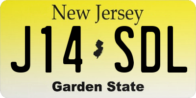 NJ license plate J14SDL