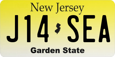 NJ license plate J14SEA