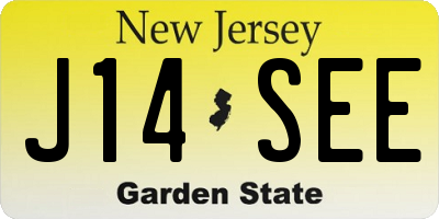 NJ license plate J14SEE