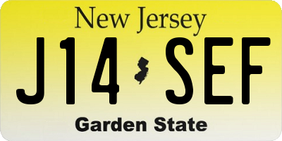 NJ license plate J14SEF