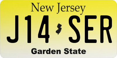 NJ license plate J14SER