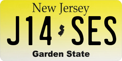 NJ license plate J14SES