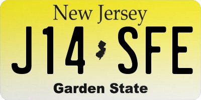 NJ license plate J14SFE