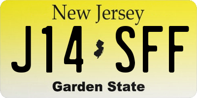 NJ license plate J14SFF