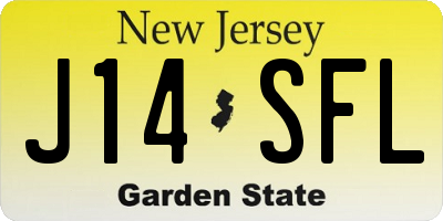 NJ license plate J14SFL