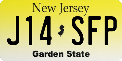 NJ license plate J14SFP