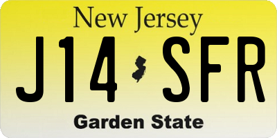 NJ license plate J14SFR