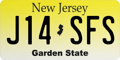 NJ license plate J14SFS