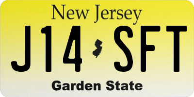 NJ license plate J14SFT