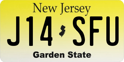 NJ license plate J14SFU
