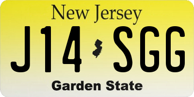 NJ license plate J14SGG