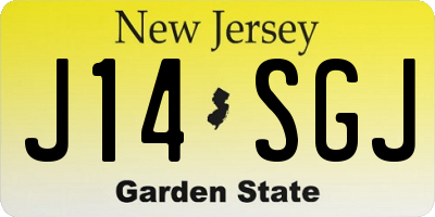 NJ license plate J14SGJ