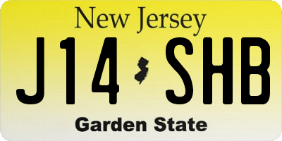 NJ license plate J14SHB