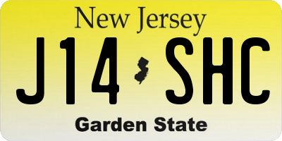 NJ license plate J14SHC