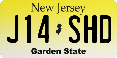 NJ license plate J14SHD
