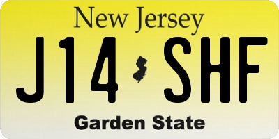 NJ license plate J14SHF