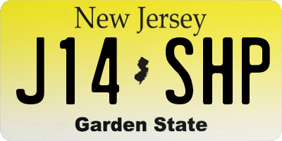NJ license plate J14SHP