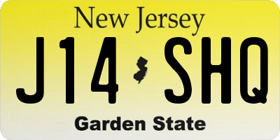 NJ license plate J14SHQ