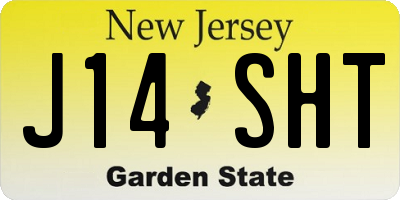 NJ license plate J14SHT