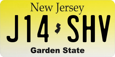 NJ license plate J14SHV