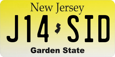 NJ license plate J14SID