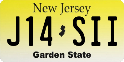 NJ license plate J14SII
